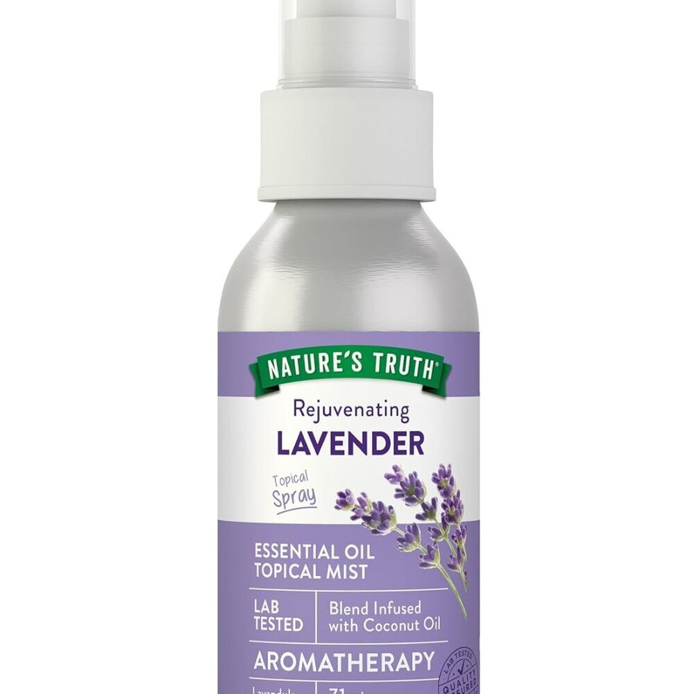 Lavender Essential Oil Spray | 2.4 fl oz | Room Aroma Mist, Topical Use, & Yoga